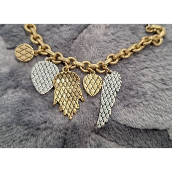 New-Lucky Brand Two-Tone Owl Pendant Necklace With Charms - Picture 3 of 8